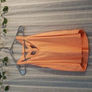 Rue21 Womens Orange Tank Criss Cross/Pattern back